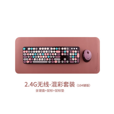 鐳拓104圓點無線鍵盤鼠標套裝辦公用臺式電腦筆記